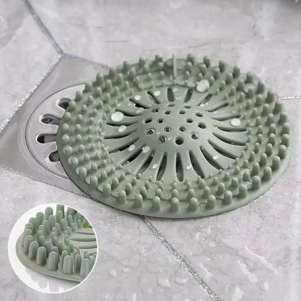 Hair Filter Silicone Hair Catcher Shower Drain Easy Clean Round Sink Drain Strainer Anti Clogging Bath Stopper Kitchen Tool