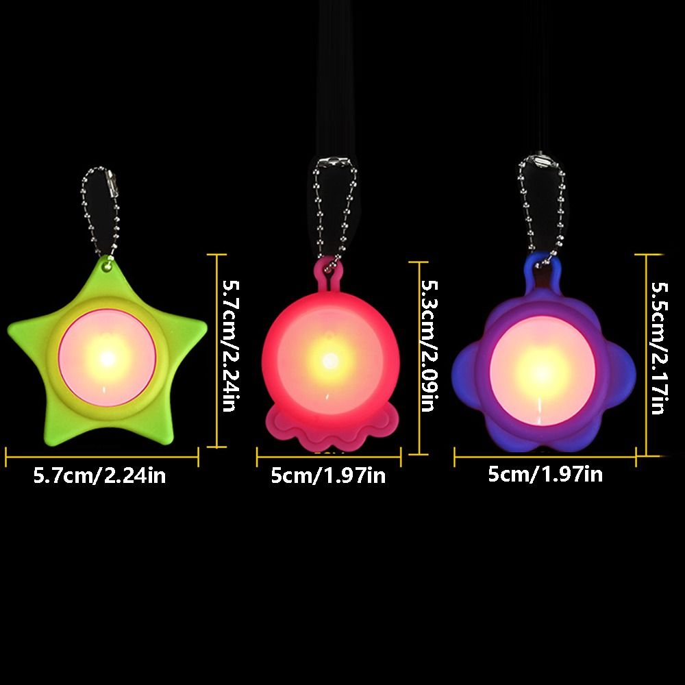 Cute Style Waterproof LED Glowing Pendant Portable 4 Lighting Mode Pet Safety Light Rechargeable Flower/Paw/Star Shape Handbag Hanging Lamp Purse Accessories
