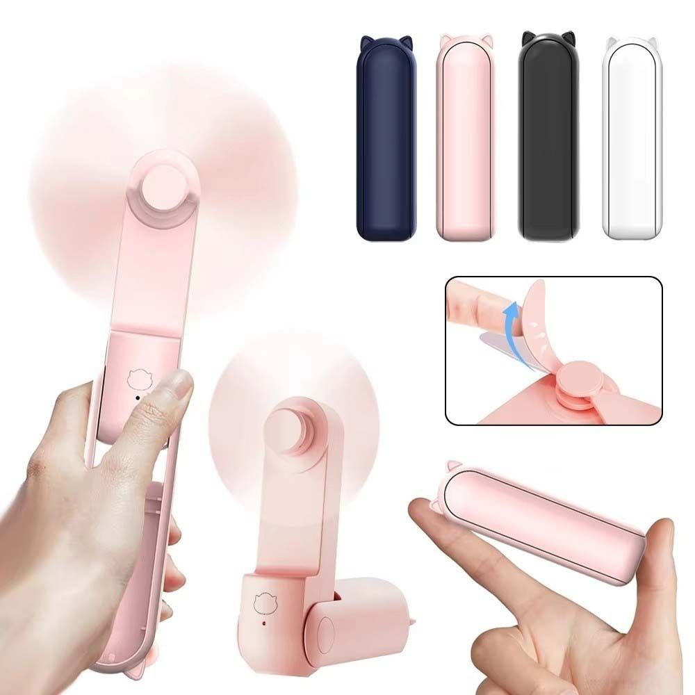 Powerful Rechargeable Portable Mini Handheld Fan 3 Speed 2000mAh Folding Cooling Hand Fan Quiet Cute Small Pocket Fan Outdoor