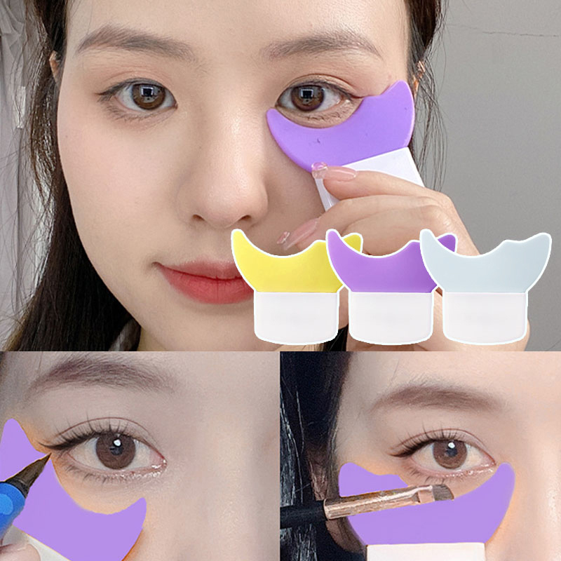 Wenefang Fashion 1pcs Eye Makeup Aid Multifunctional Silicone Eyeliner Mascara Makeup Stencils Professional Eye Makeup Assistant Beauty Tool