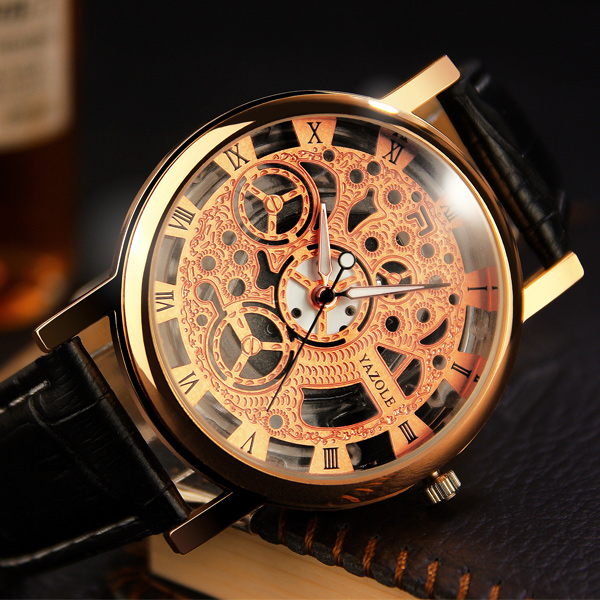 Retro men watch fashion luminous hollowed quartz watch waterproof creative Watch relogio masculino men's wrist watch
