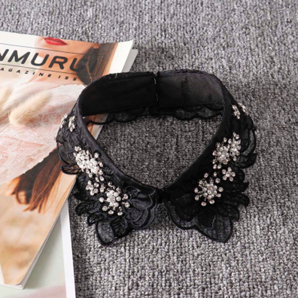 Detachable Black/white Hollow Cotton Fake Neckline Fake Collar Lace Shirts Collars