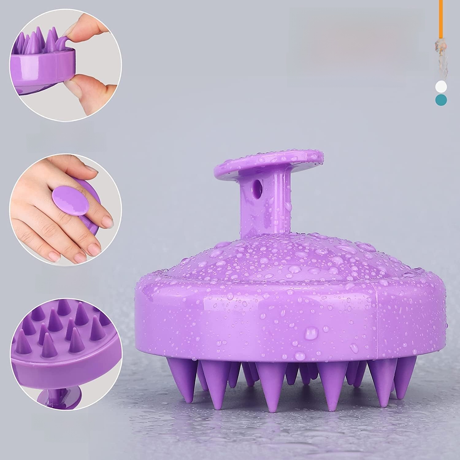 Scalp Massager Shampoo Brush, Wheat Straw body with Soft Silicon Bristles, Hair Scalp Scrubber, Scalp Exfoliator