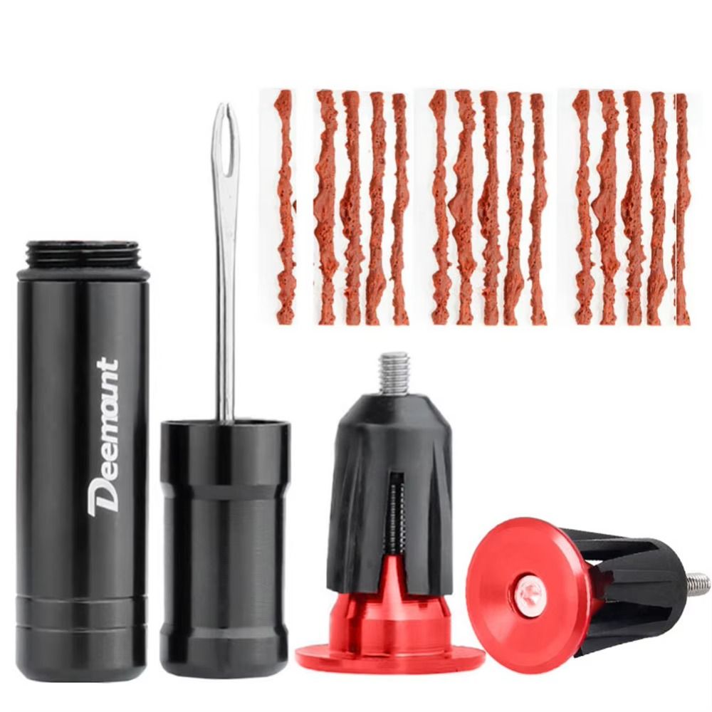 Sealant Rubber Stripe High Viscosity Bike Tire Repair Strips with Handlebar Plug Waterproof Bike Tire Repair Kit Emergency Portable Tire Burst Rubber Plug Bicycle