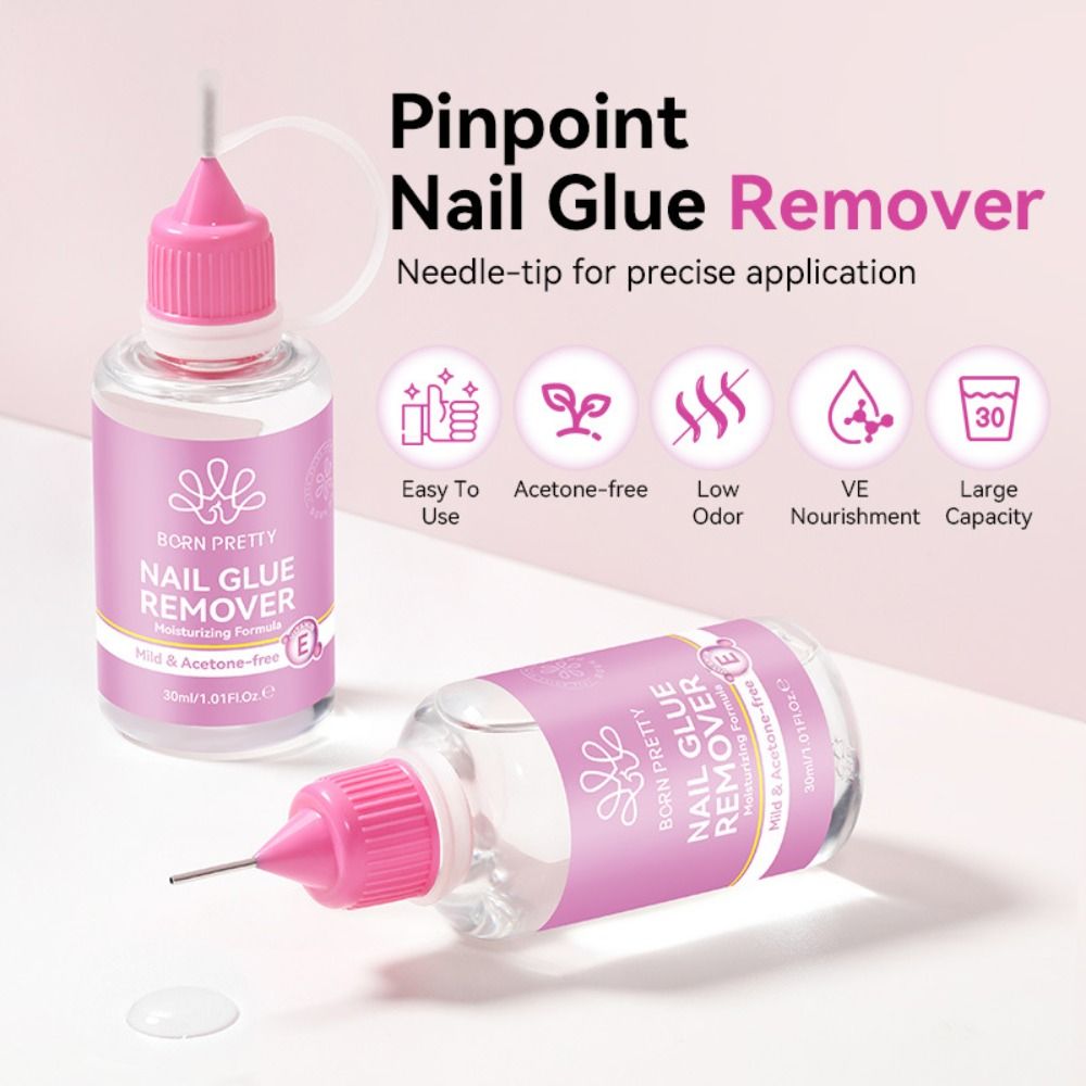 New 30ML Bottle Nail Glue Remover Liquid Precise Control Easy to Use Nail Gel Remover Gentle Formula Easy Removal Nail Glue Remover Home Salon