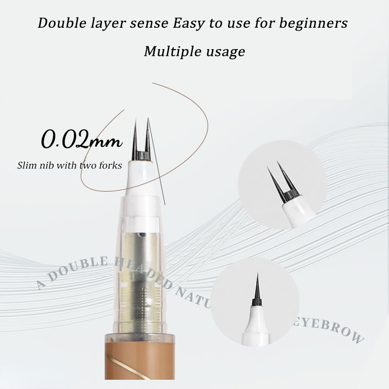 Wenefang Fashion Ultra-thin 2 Fork Tip Liquid Eyeliner Lower Eyelash Pen Makeup Quick Dry Smooth Eye Liner 2 Point Eyebrow Tattoo Pencil Cosmetic