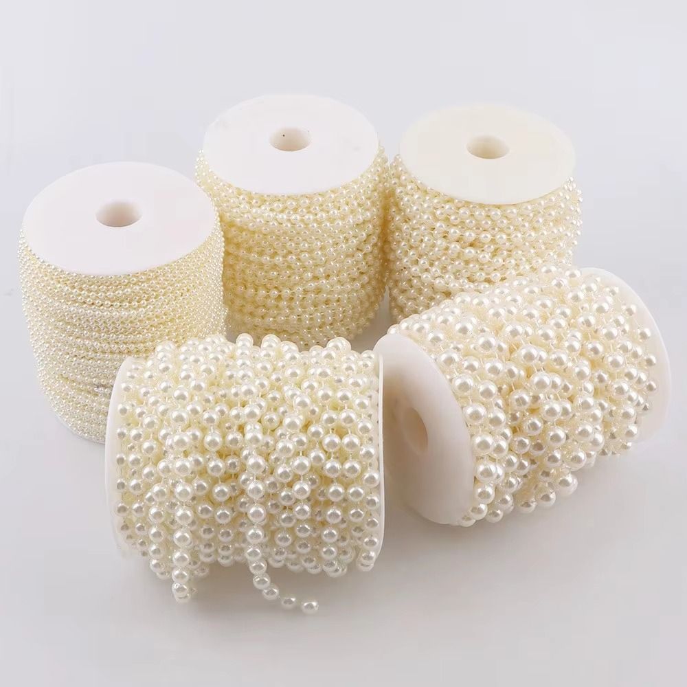 Multifunctional 5m Pearl Bead String 4/5/6/8/10mm Round Fishing Line Pearl Garland Decor Imitation Pearls Chain Party Decoration
