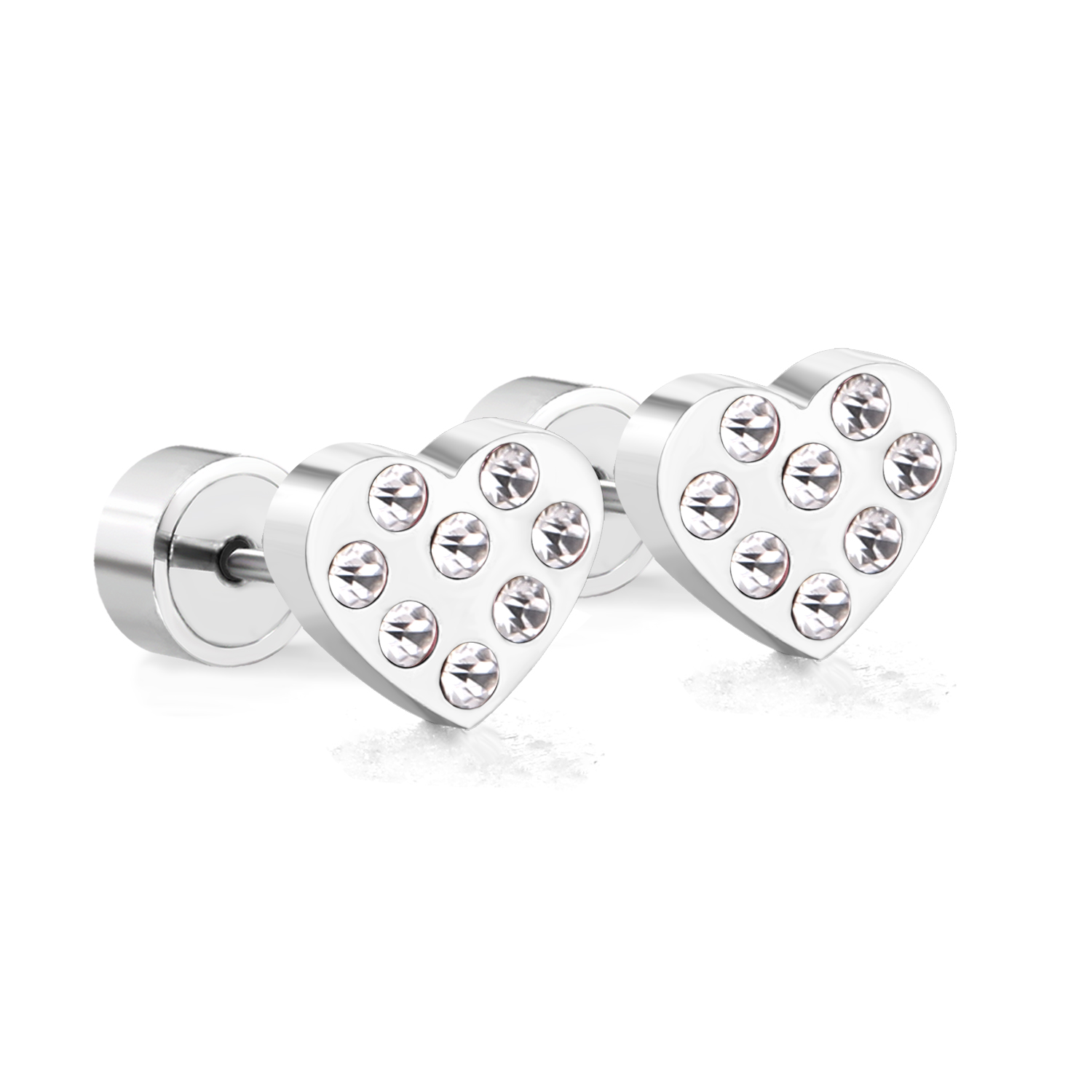 【Happy LifeStore】LUXUSTEEL Star Heart Earrings Cute CZ Earrings For Baby Girl Steel Earring Brinco Small Earrings