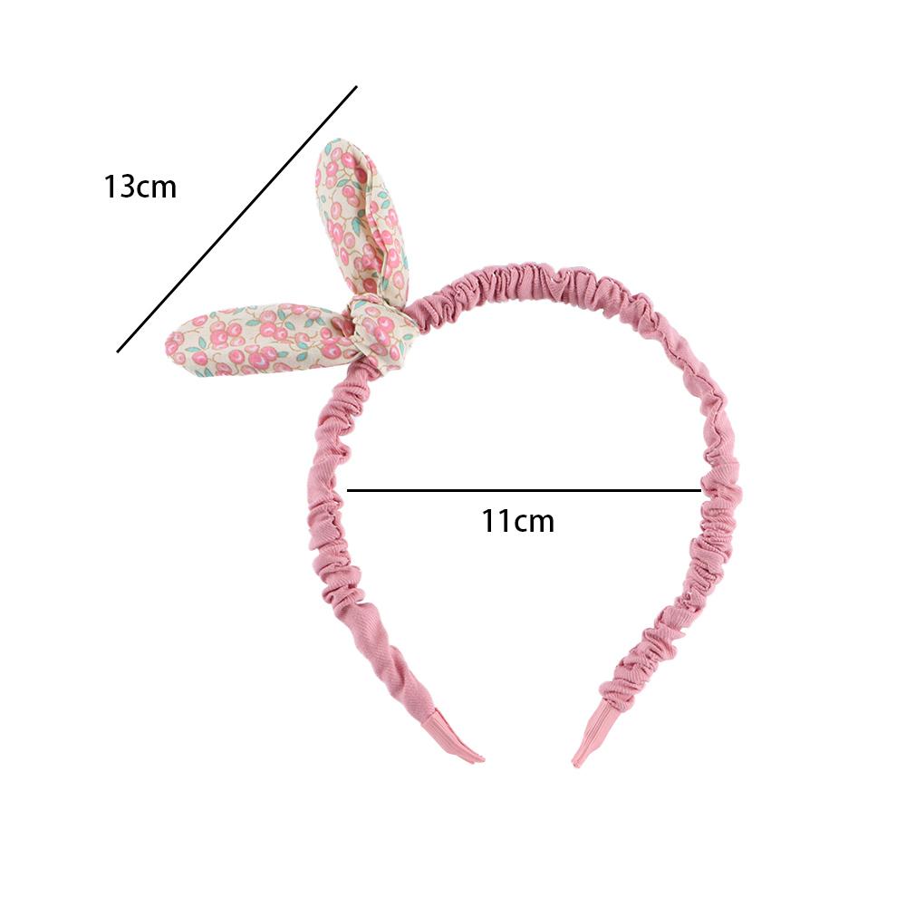Cute Rabbit Ears Cloth Flowers Printed Hairband Hair Accessories Hair Hoops Bowknot Headband