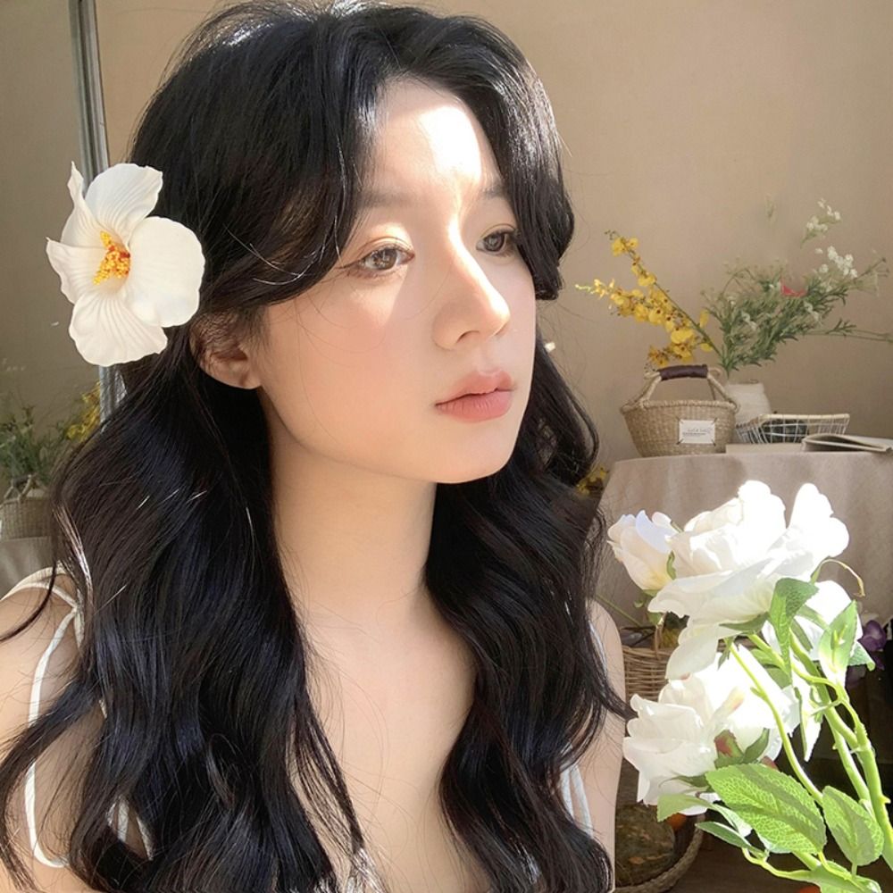 Sweet Cloth Flower Hair Clip Vacation Style Headwear Flower Hairpin Duckbill Clip Headdress Bohemian Style Hair Clip Seaside