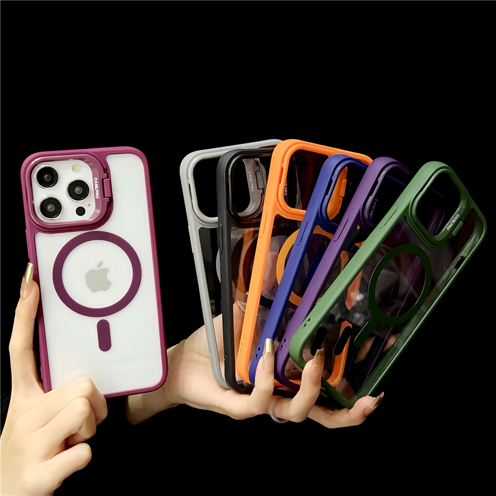 HODON Luxury Aurora Glitter Camera Protection Case for iPhone 16 15 14 13 12 Pro Max 11 Cases For Magsafe Magnetic Hard Back Phone Cover