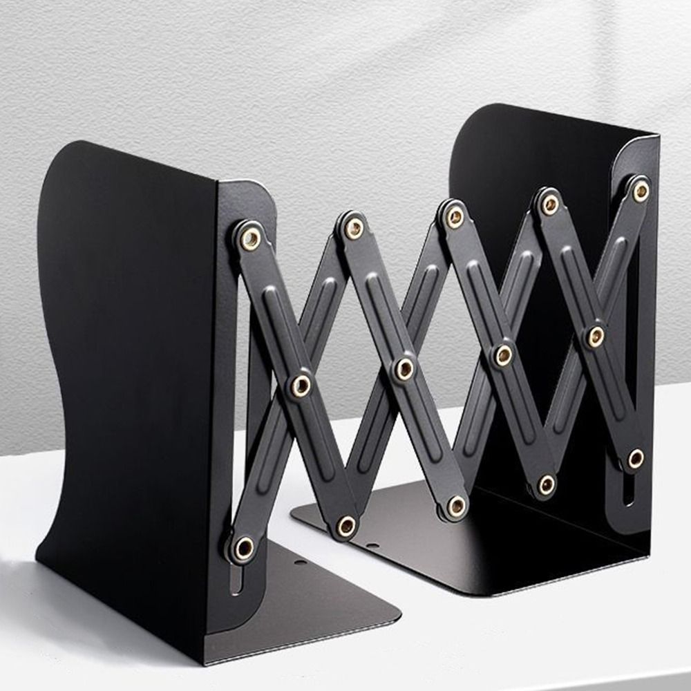 Simple Retractable File Sorter Rack Foldable Metal Display Bookshelf Magazine File Home Office Bookstand Bookends