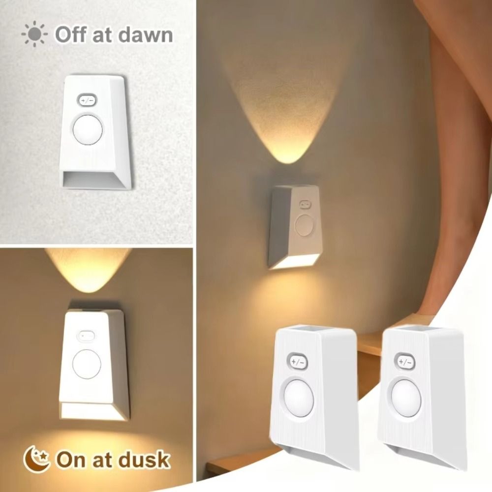 LED Sensor Light Auto on/Off Motion Sensor LED Night Light Portable Auto Shutdown Human Body Induction Lamp Inductive Small Mini Induction LED Nightlight Bedside