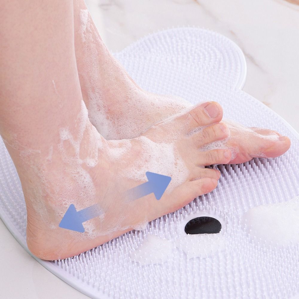 Bathing Accessories Creative Bathroom Non Slip Pad Cartoon Bear Shaped Massage Pad Butterfly Soft Shower Foot Scrubber Mat Toilet