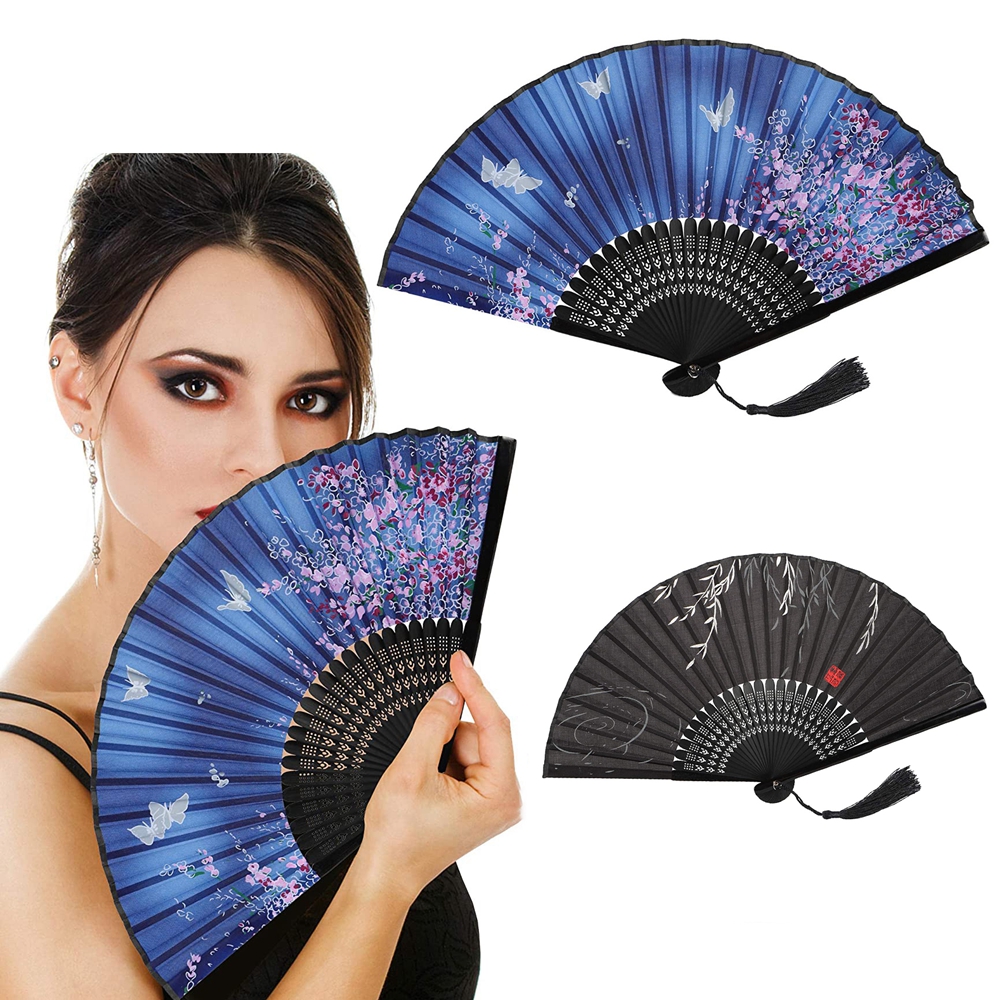 Vintage Chinese Style Silk Folding Gifts Wedding Dance Decoration Performance Props Decorative Fans Party Supplies