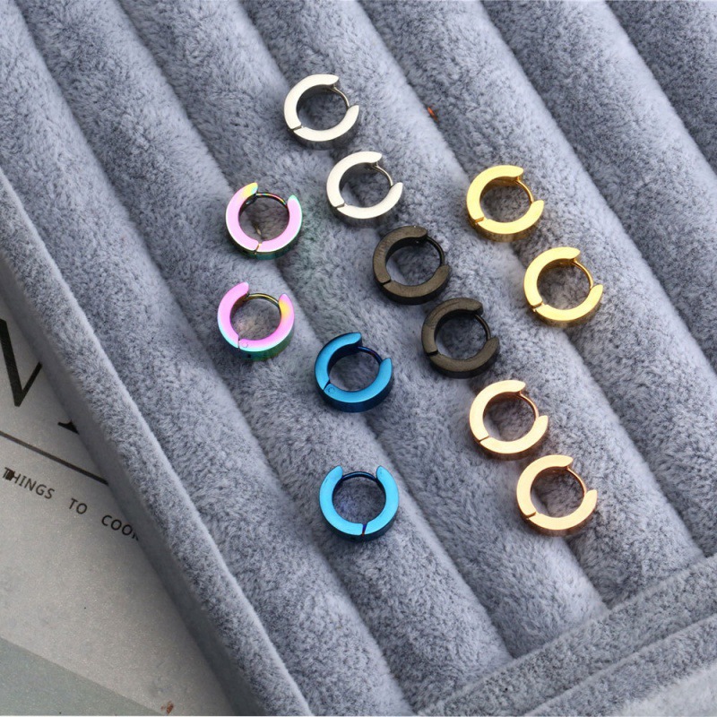 【New arrivals】Titanium Steel Earrings Advanced Sense Earrings Ear Bone Ring Rose Gold Women's Earrings Men's Earrings