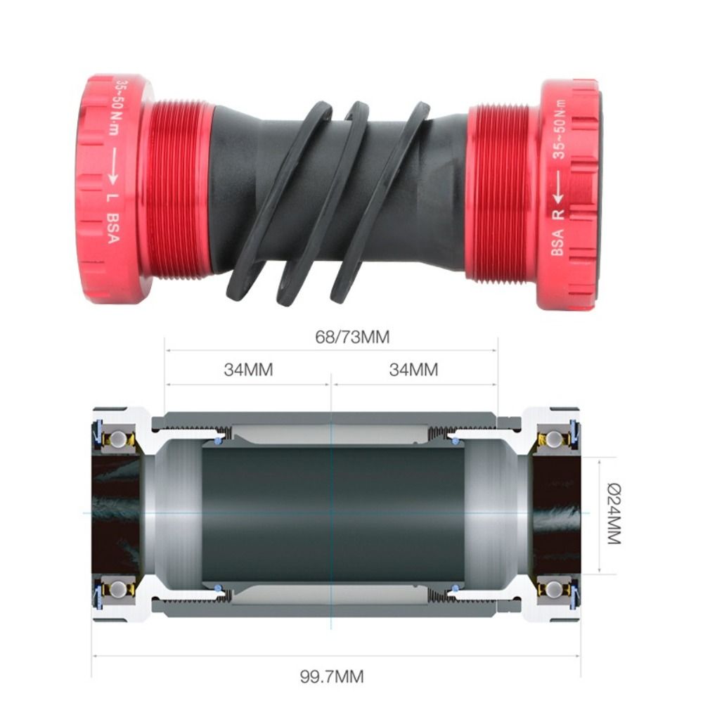 BUCKLOS BB86/92 Bike Bottom Bracket Pressfit Aluminum Alloy Bicycle BB 24mm Steel/Ceramic Bearing MTB Bottom Bracket Axle Part