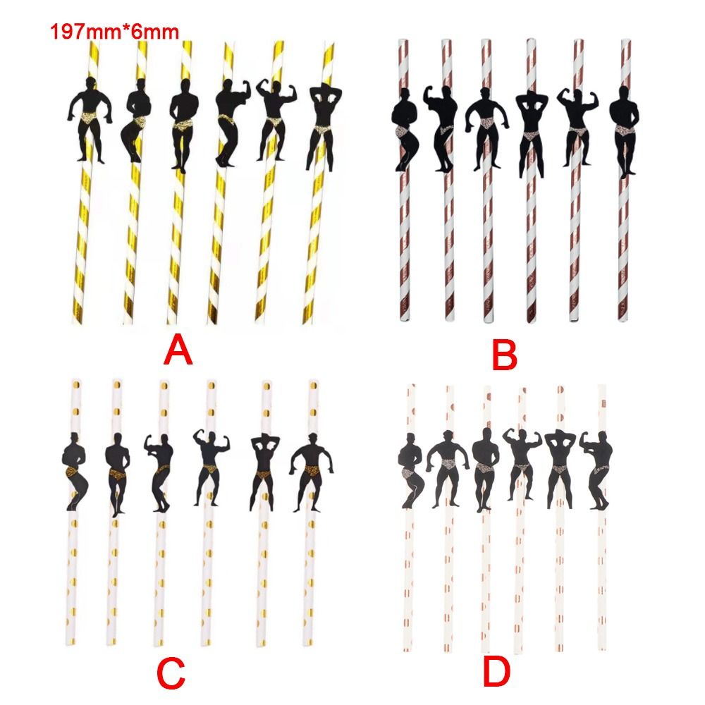 Funny Bridal Shower High Quality for Bachelorette Party Muscular Male Paper Straws Disposable Straws Party Supplies Drinking Accessories
