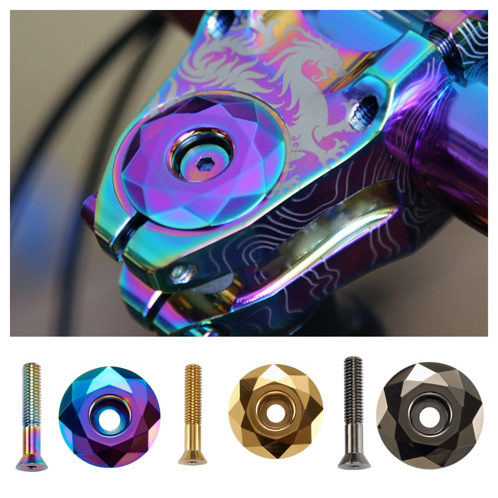Fork Head Tube for 28.6mm Bike Headset Top Cap Cycling Parts Aluminum Alloy Bike Accessories Colorful Bicycle Grip End Cap Mountain Bike