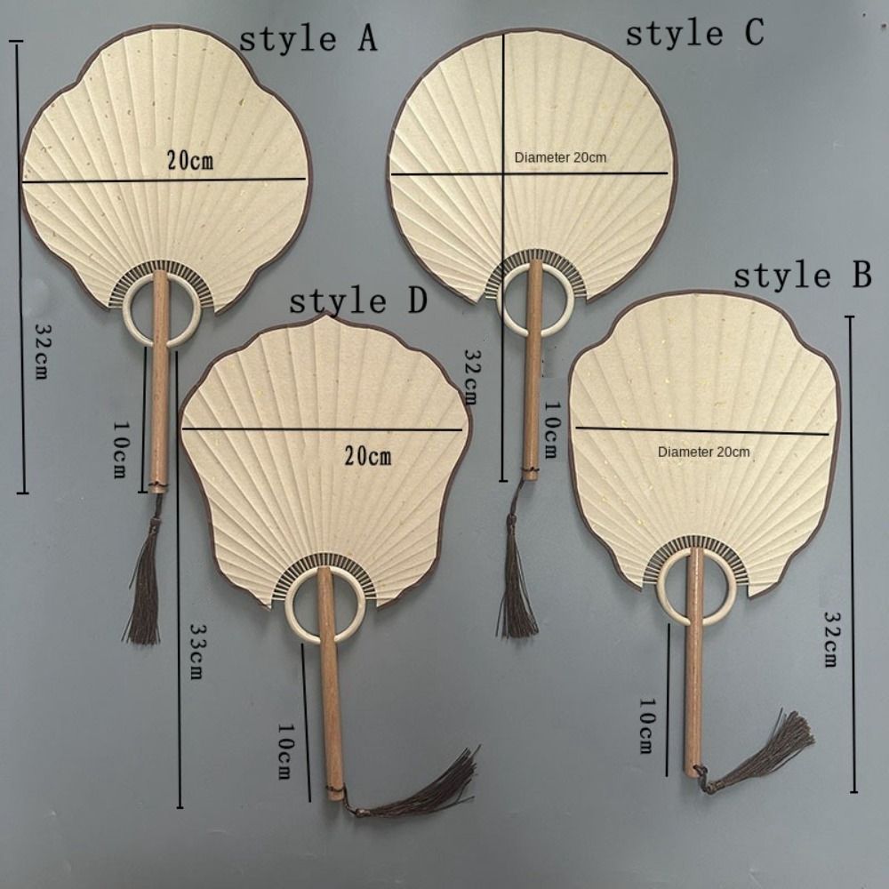 Portable Vintage DIY Xuan Paper Fan Exquisite Handmade Chinese Style DIY Fan Classical Wooden Handle Hand Painted Fan Summer