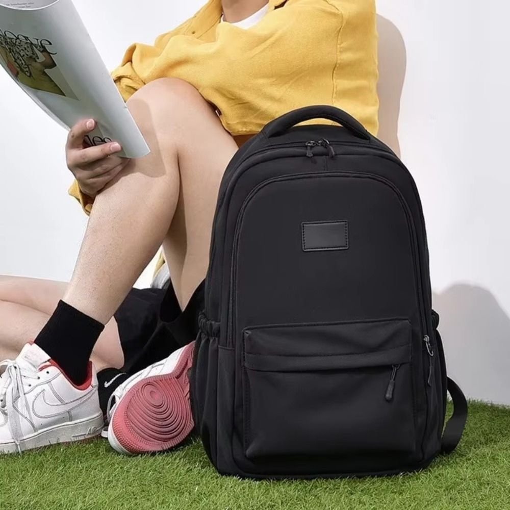 Durable Solid Color Laptop School Bag Large capacity zipper Large Capacity Backpack Waterproof Wear-Resistant College Backpack Travel