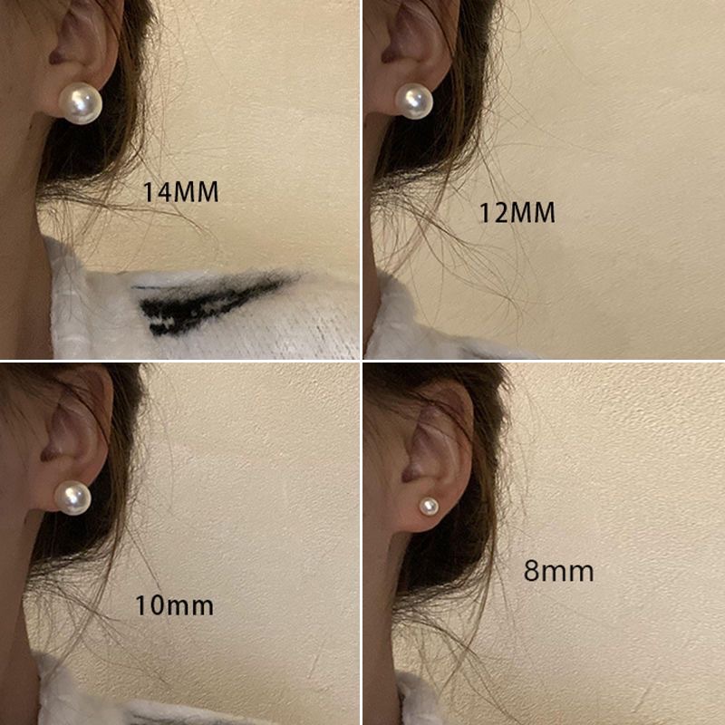 【New Arrivals】"popularity style" big round strong light Shi home pearl earrings temperament retro personality all-match earrings earrings female