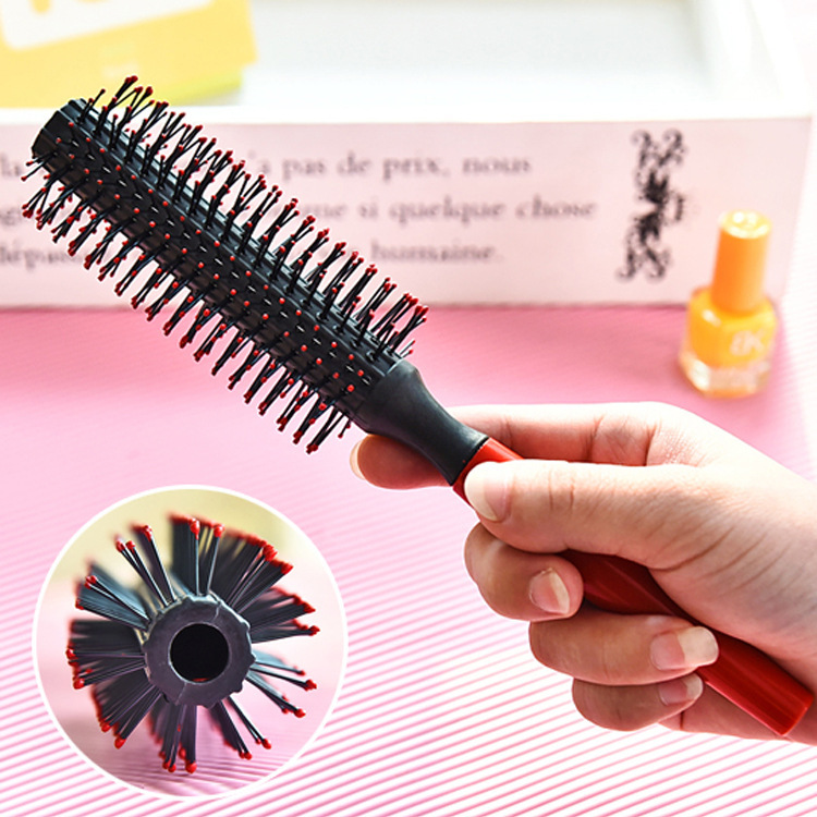 Wenefang Fashion Pro 1pcs Antistatic DIY Curling Comb Hair Massage Salon Hair Care Straight Curved Curl Coat Pear Head Round Hair Brush Female