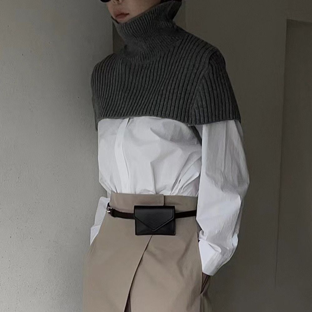 Portable Women Waist Bag Solid Color Card Pocket Belt Envelope Waist Bag PU Clutch Bag Small Card Bag Female