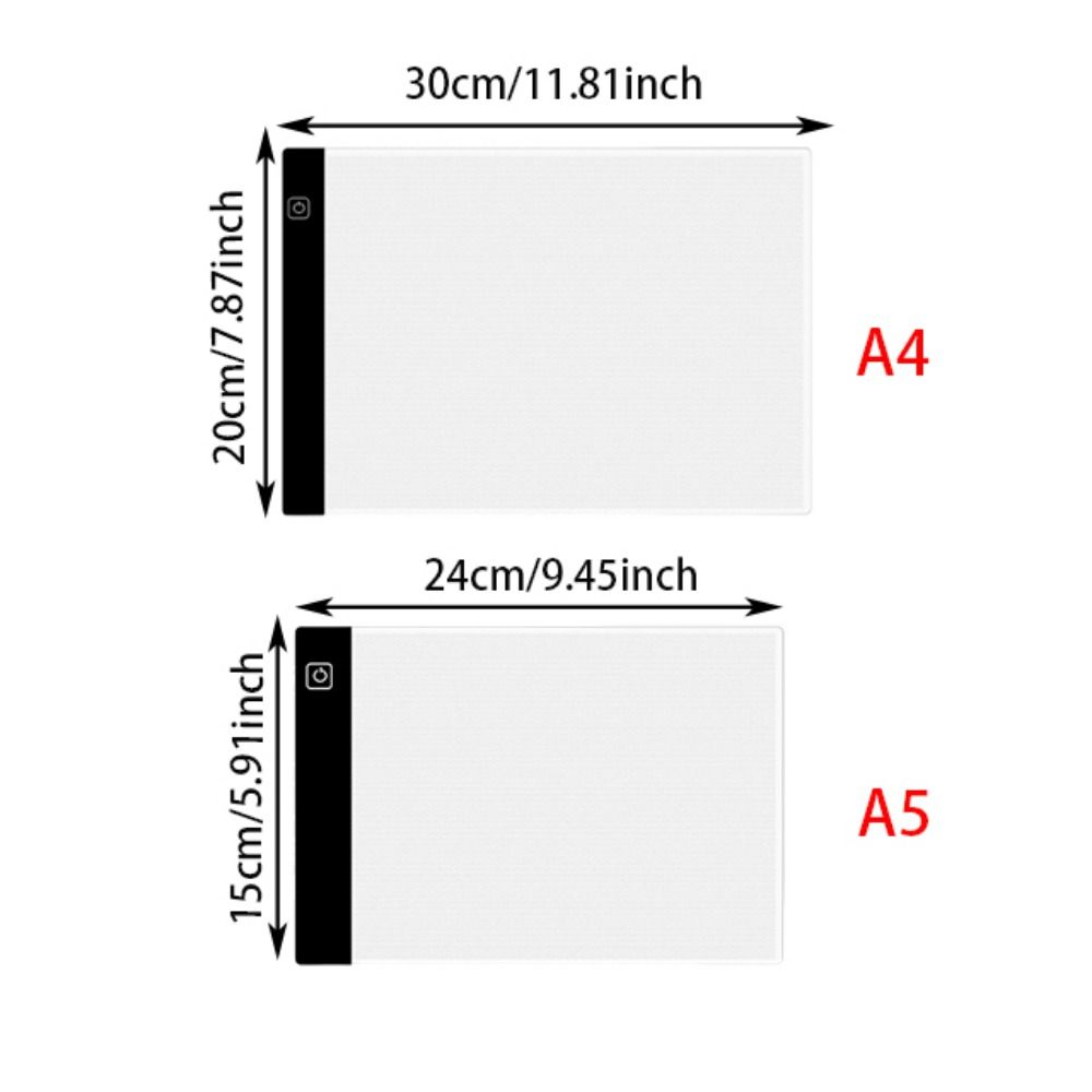 Easier Drawing 3 Level Dimmable LED Copy Board Light Tracing Box A4/A5 Tracing Light Box Drawing Copy Pad Portable Board Adjustable Light LED Trace Light Pad Animation