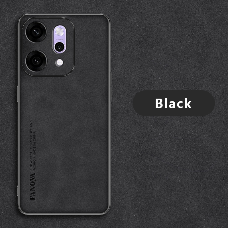 Biruiqu For OPPO Reno 14 Pro Lambskin Leather Pounch Silicone Shockproof Case Slim Back Cover