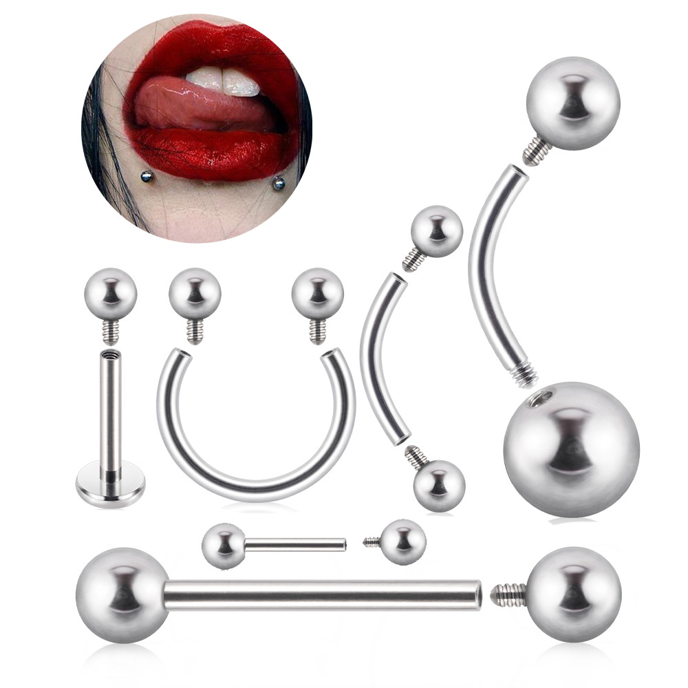 【Regret for not using it earlier】New steel inner tooth eyebrow nail puncture internal thread lip nail earring navel nail tongue basic