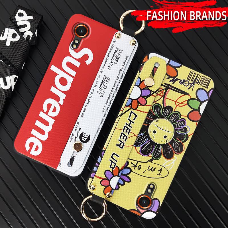 protective Lanyard Phone Case For Samsung Galaxy XCover7/SM-G556B Silicone Wristband Wrist Strap trendy Cool Kickstand