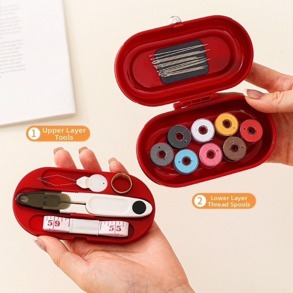 Durable Magnetic Needle And Thread Kit Portable Threads Hand Sewing Tool Kit Multi-Purpose Small DIY Sewing Box Set Clothe Repair