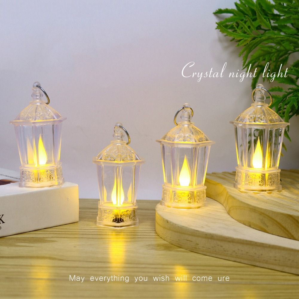 Transparent Night Light Electronic Candle Light Atmosphere Props LED Lamp Acrylic Warm White Desks