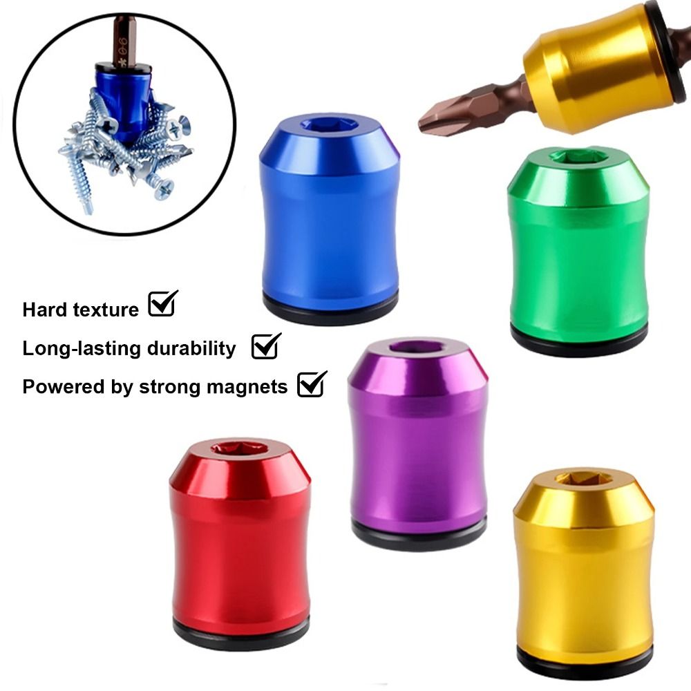 Practical Accessory High Hardness Magnetizer Demagnetizer Fast Magnetization Aluminum Alloy Magnetic Ring Kit Lightweight Durable Fast Demagnetization Magnetic Ring Drill Bit Set Manual Screwdrivers