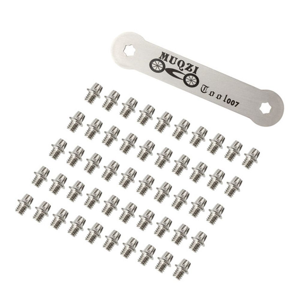 MTB 50PCS Bike Pedal Bicycle Parts with Wrench Bike Accessories Bicycle Pedal Screw Bike Bolts Pin Bike Pedal Bolts Pedal Skid-proof Studs