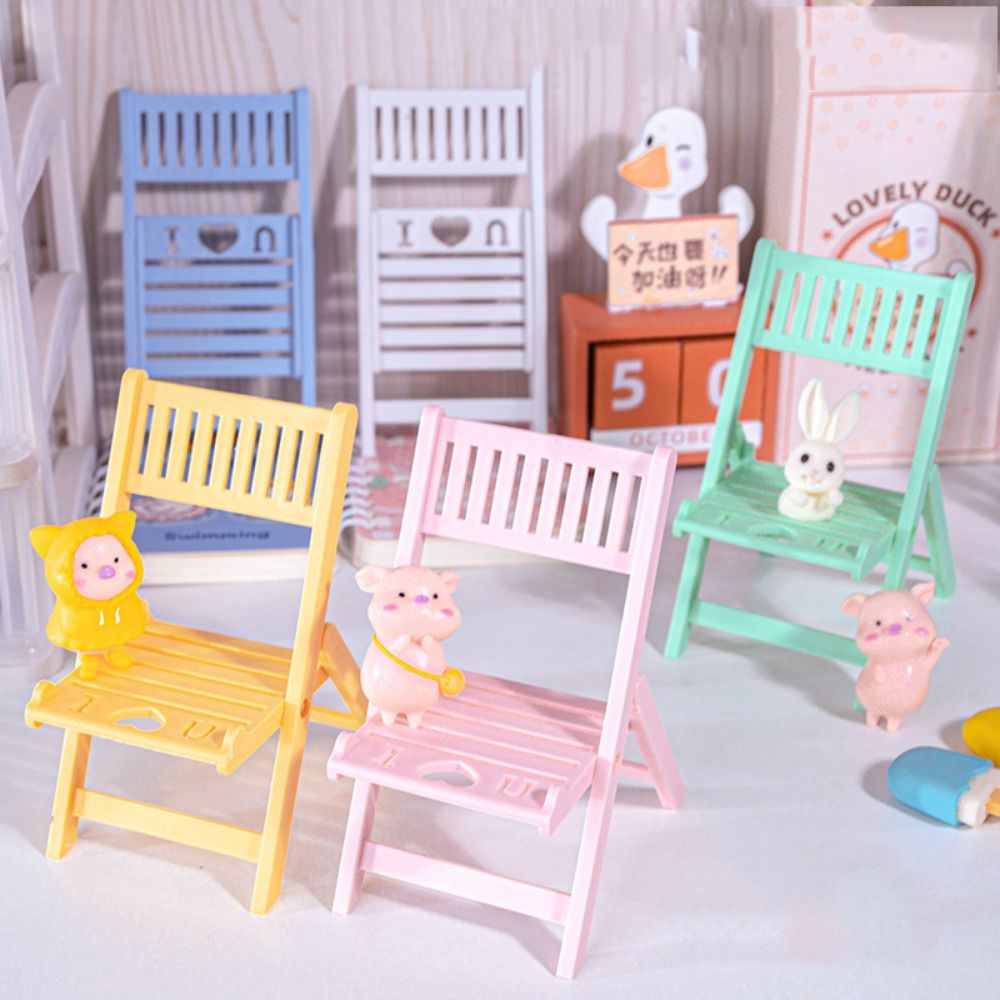 Cute Plastic Cellphone Stand Multi-functional Desk Decor Chair Shape Phone Holer Mini Cartoon Cell Phone Bracket Smart Phone Display
