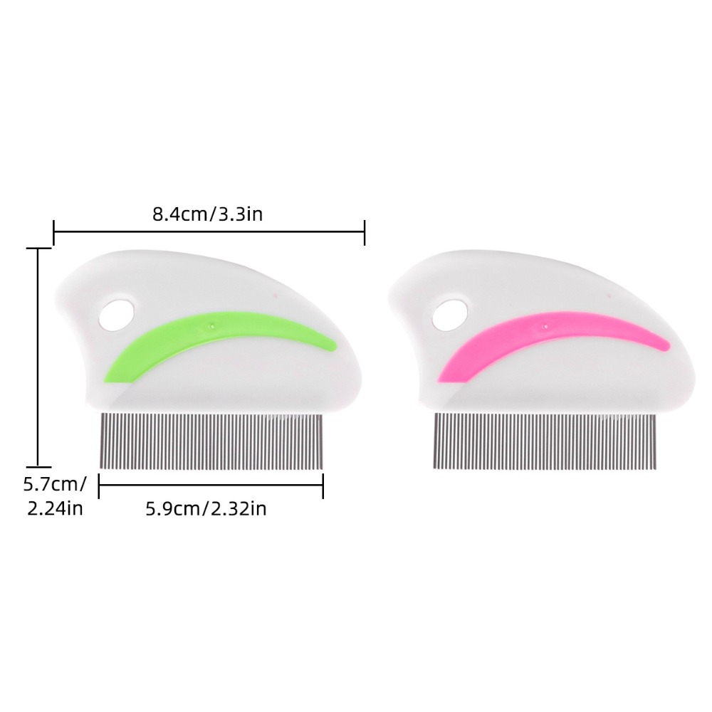 2pcs/set Stainless Steel Dog Flea Comb Dense Anti-slip Bands Cat Grooming Comb Fine Plastic Handle Pet Lice Comb Pet Salon