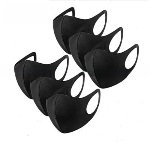 Combo Of 6 Black Korean Fashion Comfortable Fit 3d Cut Face Mask By Ramesh Impex