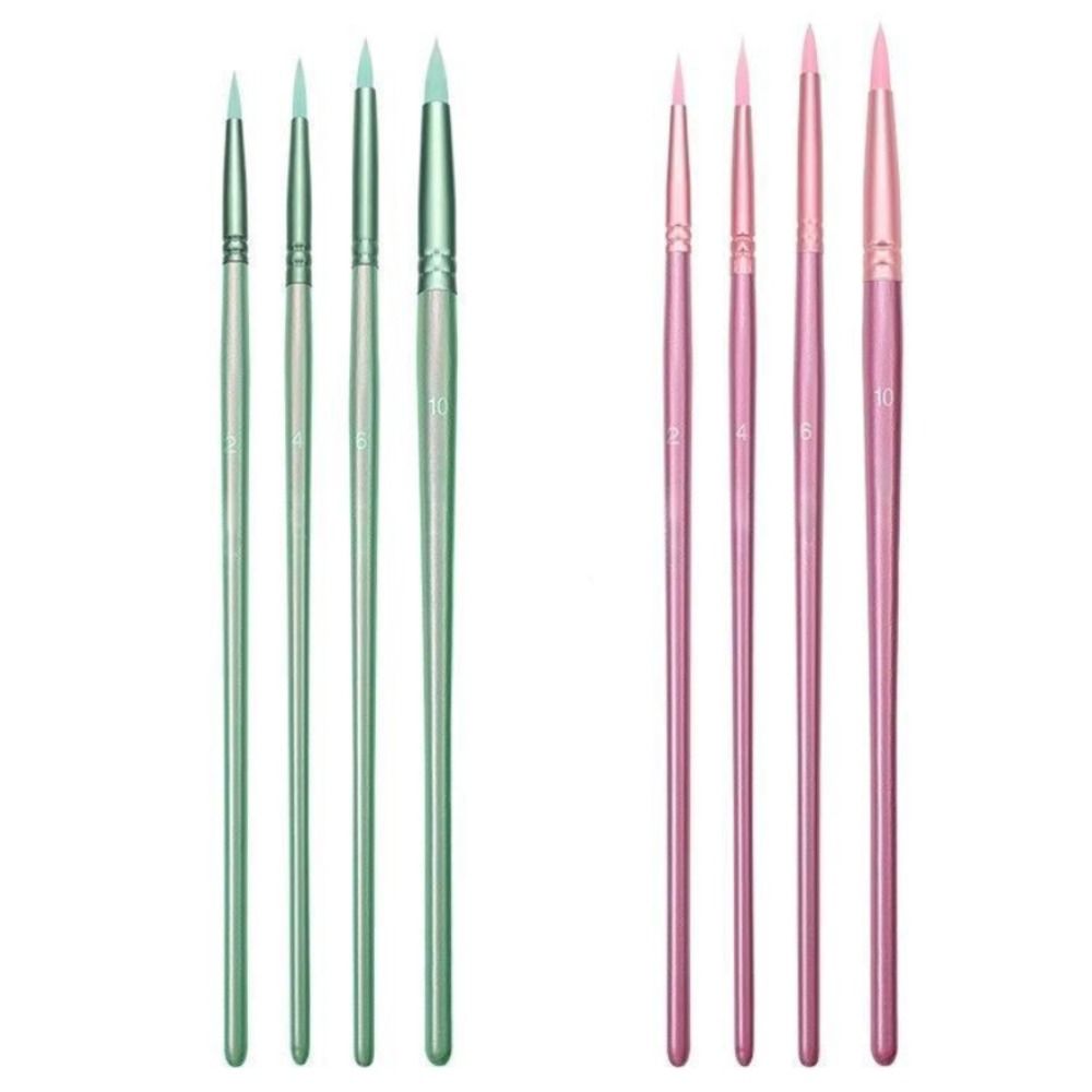 4/6pcs Portable soft hair Painting Brush Set Different Shape Watercolor Drawing Brushes Nylon Wooden Handle Art Paint Brushes Student