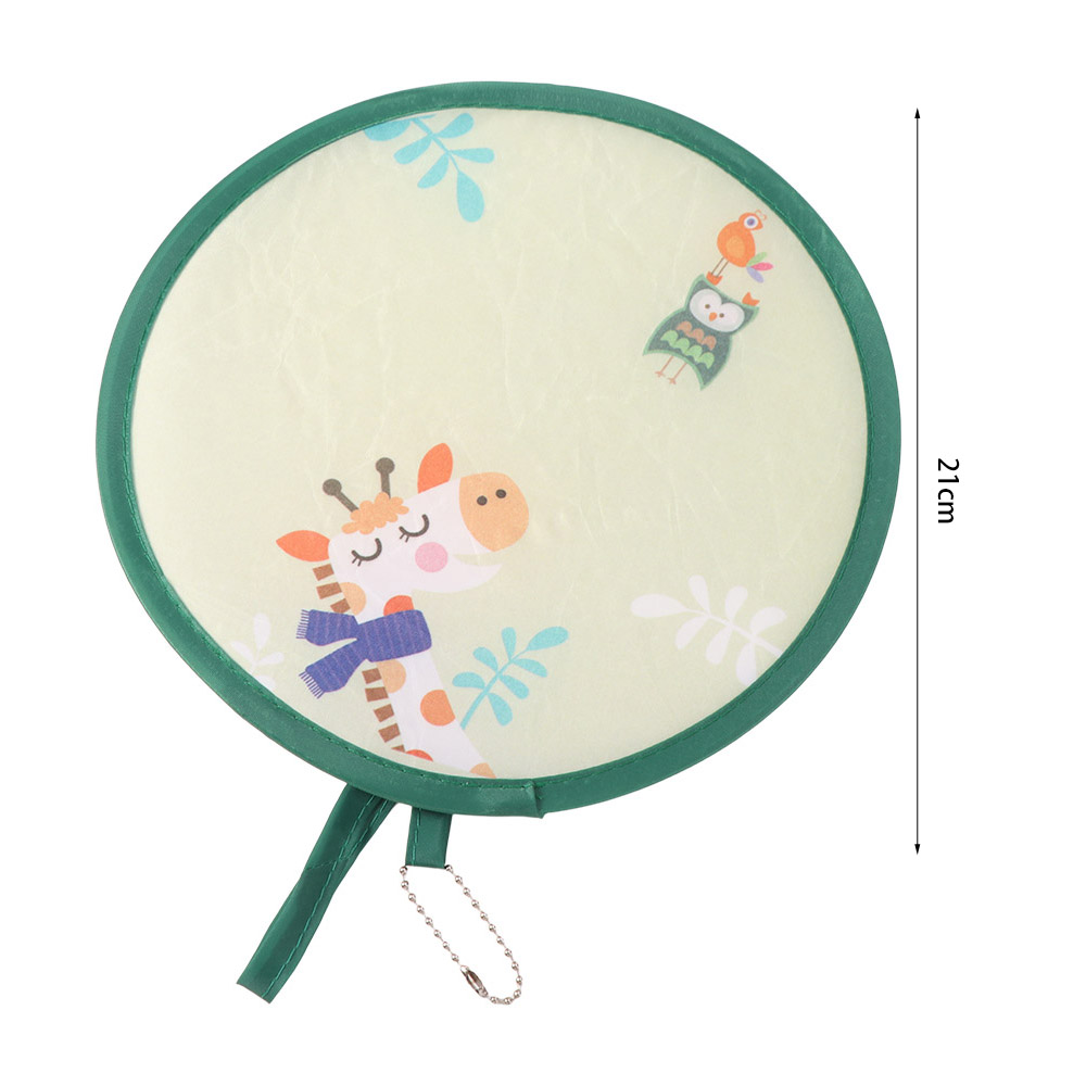 Folding Round Collapsible Pocket Fan Mini Cute Handheld Fan Portable Cartoon Pattern Foldable Fan Kid