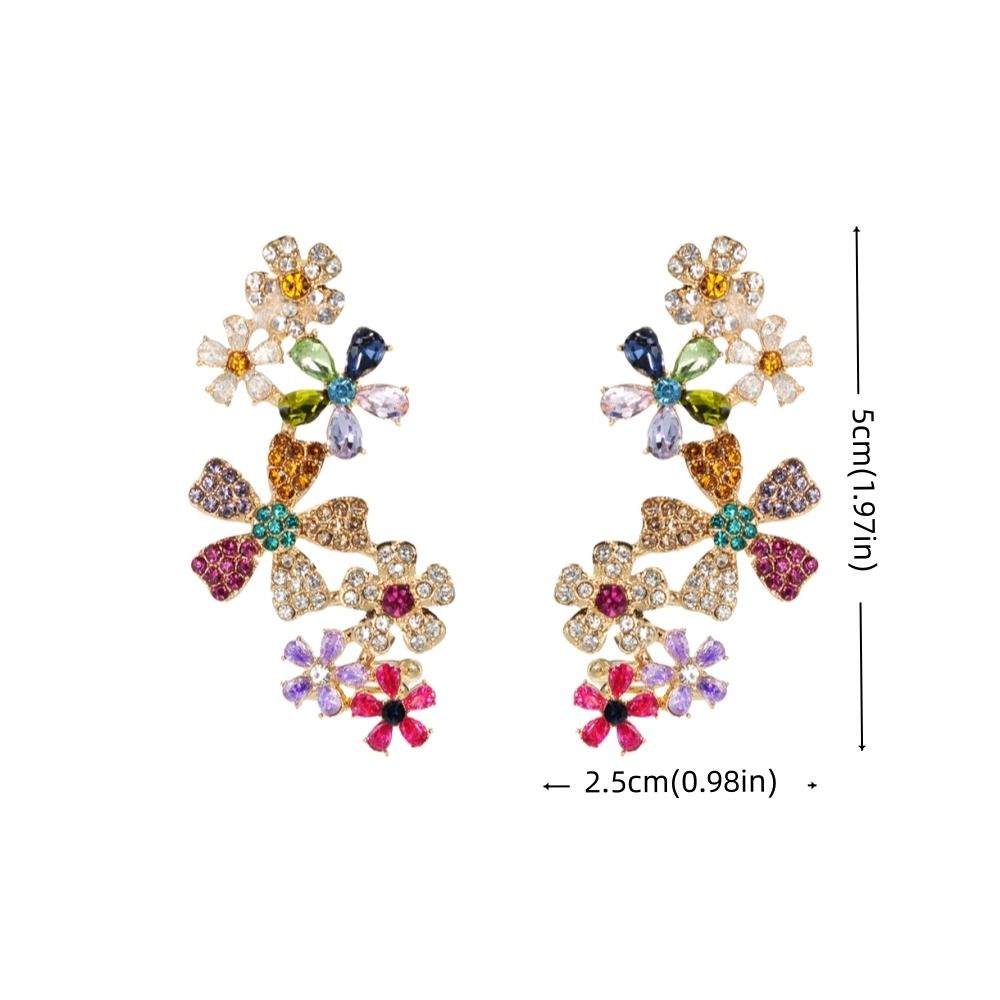 Elegant Sweet Flower Earrings Colored Ear Jewelry Shining Flower Earrings Hollow Out Ornaments Sweet Ear Clips Gift