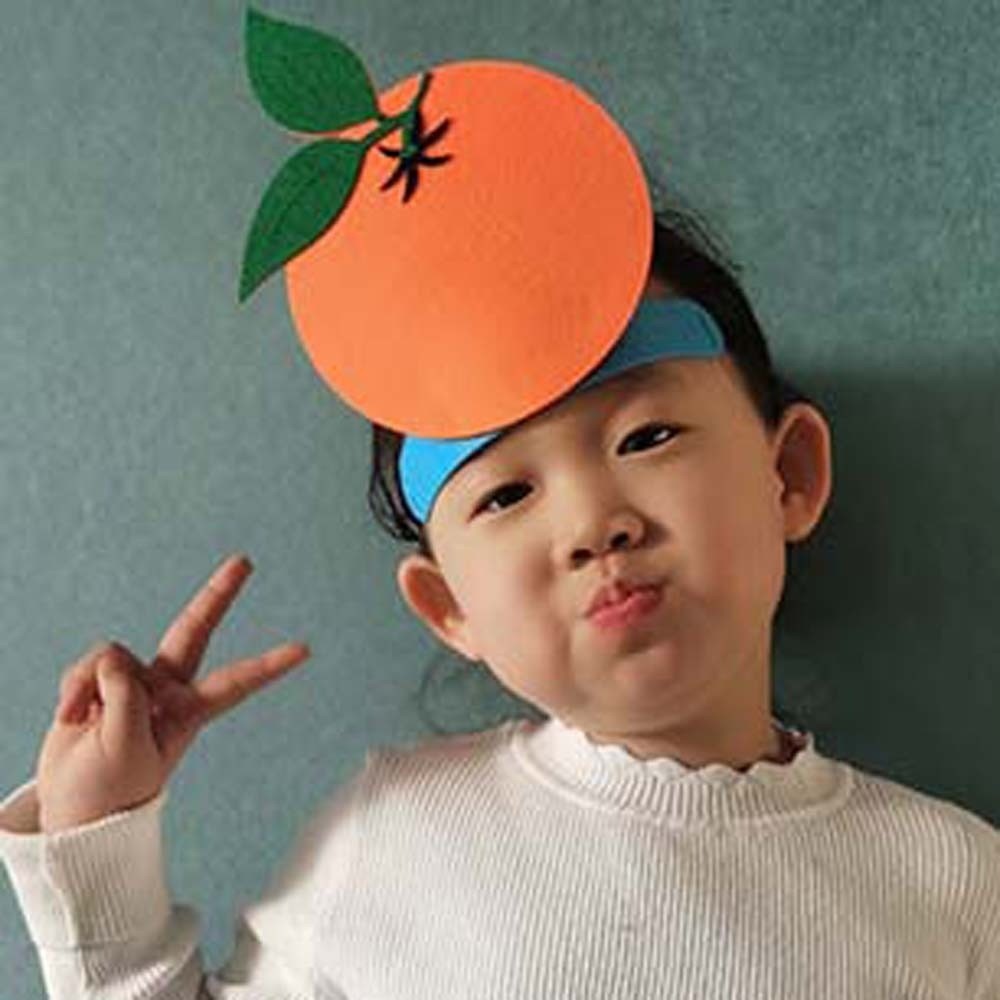 Gifts Cloth Cartoon Fruit Headband Elastic Funny Creative Headdress for Kids Personalized Colorful Kindergarten Performance Headwear Parent Child Game Props