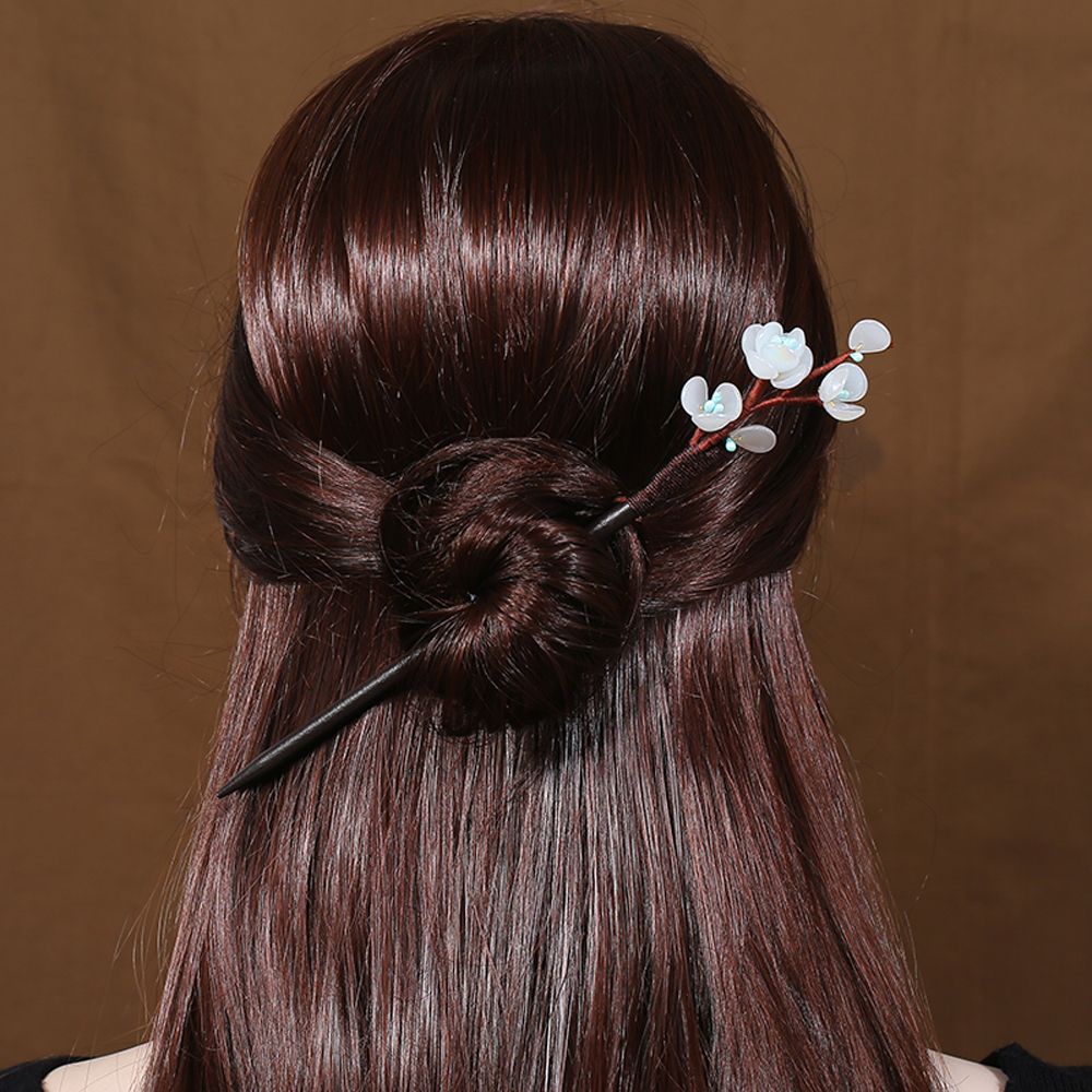Chinese Hanfu Dress Handmade Hair Clips Glass Hairpin Hair Fork Wooden Hair Sticks