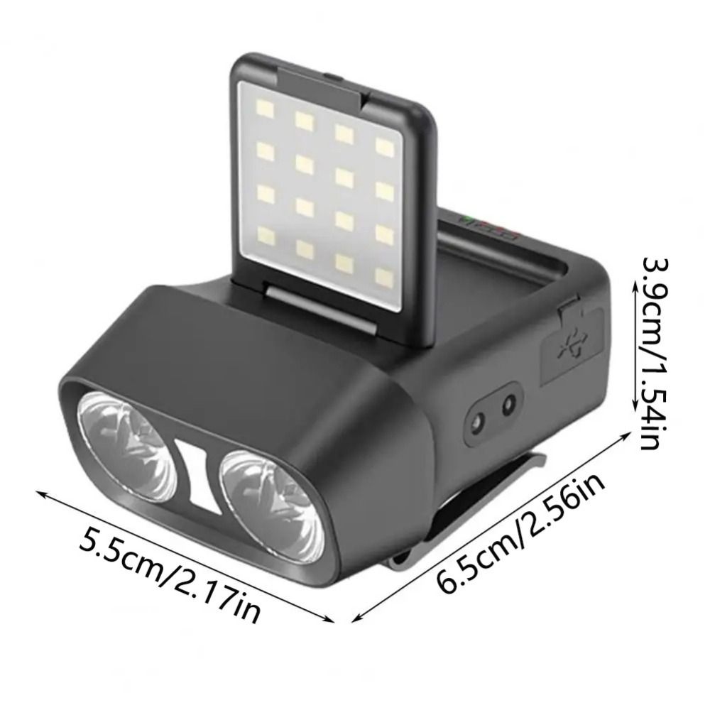 Ultra Bright LED Hat Clip Light Portable Waterproof Sensor Headlamp 5 Light Modes Adjustable Head Torch Flashlight Hiking