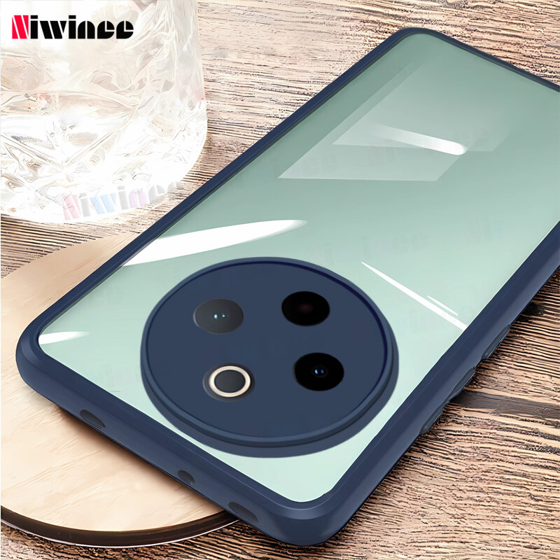 lthmy for Vivo iQOO Z10X Transparent Casing Compatible Hard Acrylic Camera Protection Anti Drop Shockproof Soft TPU Edge Phone Cover