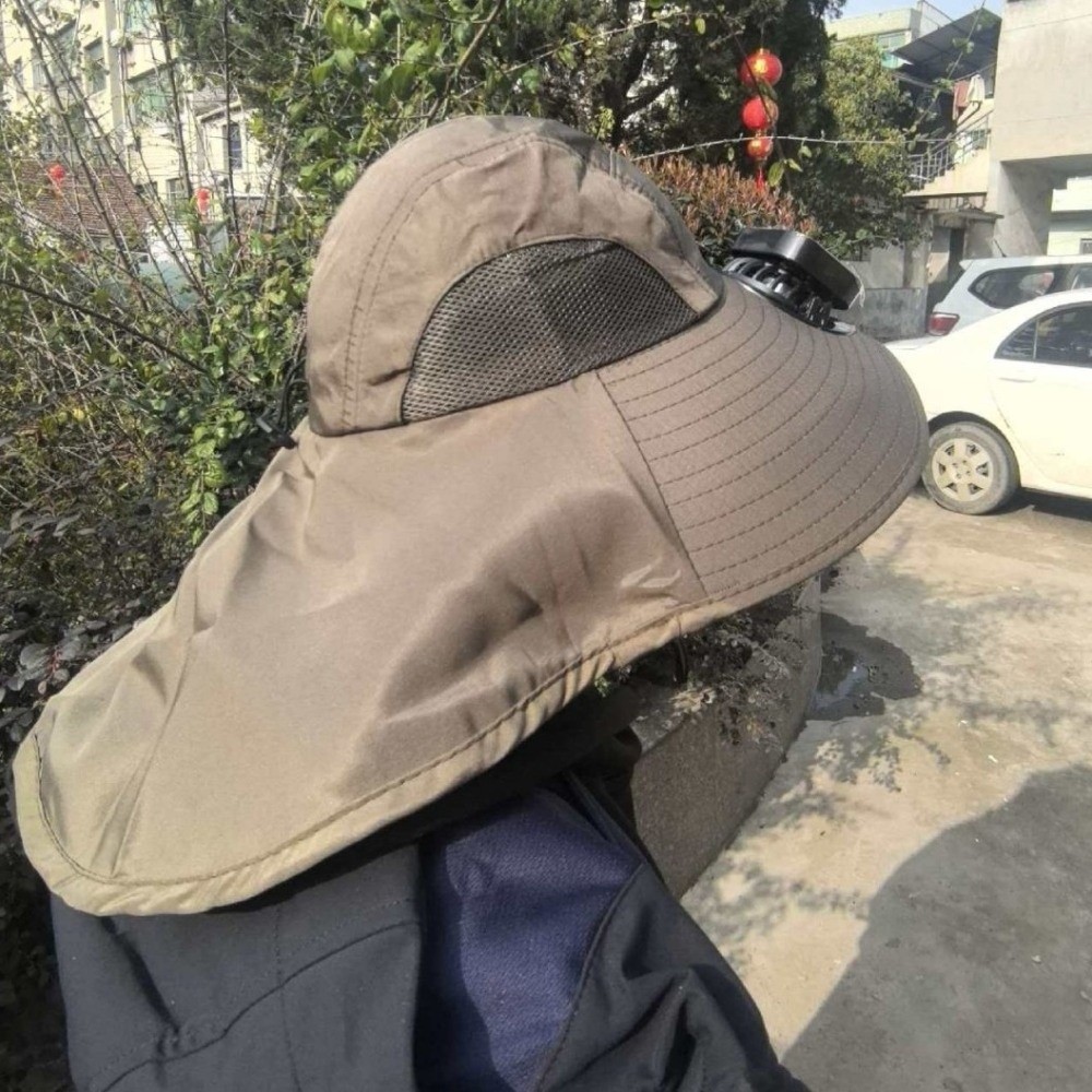 Convenient Dual Fan Solar Fan Hat Breathable 3 Speeds Wide Brim Sun Cap Portable Strong Wind Cooling Fisherman Hat Sport