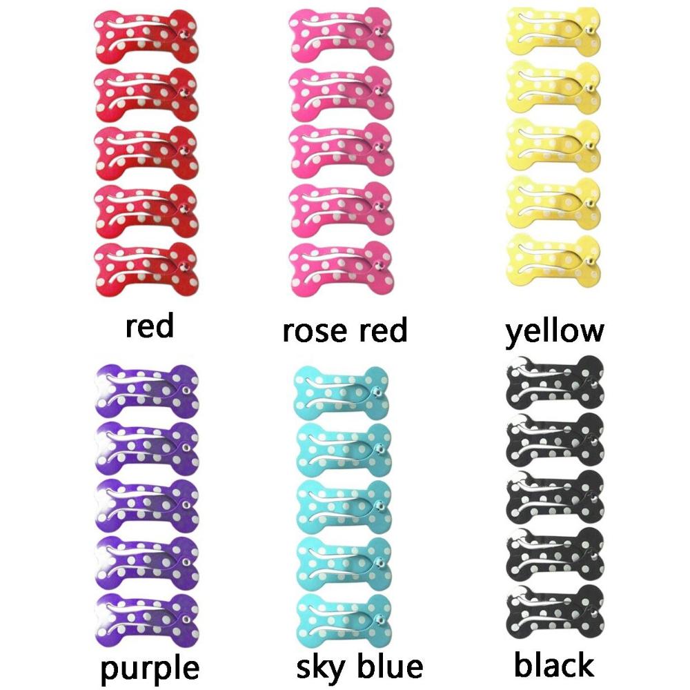 Antirust Mini Cute Bone Shape Smooth surface Dot Pattern Dog Supplies Dog Hair Clip Puppy Grooming Accessories Pet Hairpin
