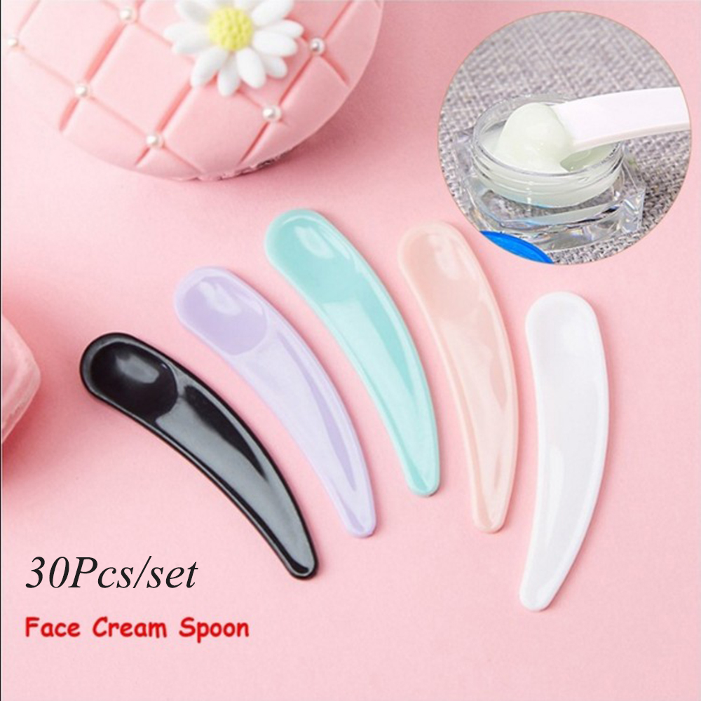 Mini 30pcs Beauty Tool Cosmetic Scoop Curved Scoop Spoon Cosmetic Spatula Facial Stick Makeup Tools