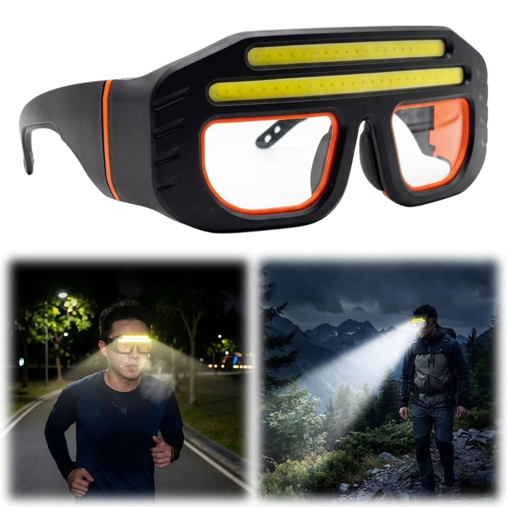 Compact Portable Multi-functional Eyeglass Lamp Type-C Charging Rechargeable Headlamp Wave Sensor Control Ultra Light LED Flashlight for 800mah Night Running